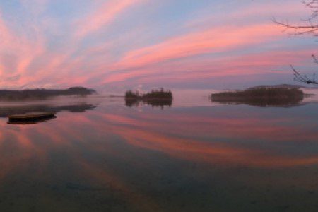 Sunset over the lake